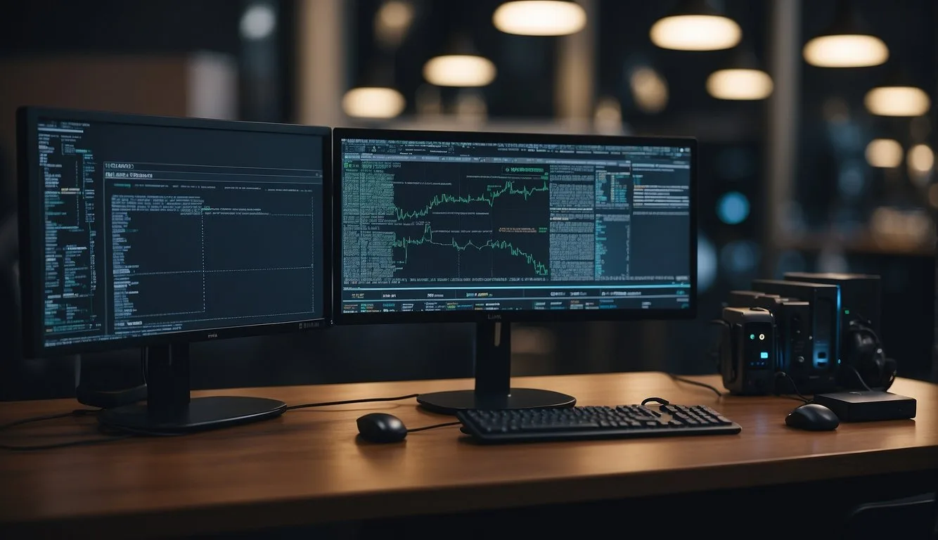 A computer monitor displaying Linux terminal commands for troubleshooting network connectivity issues