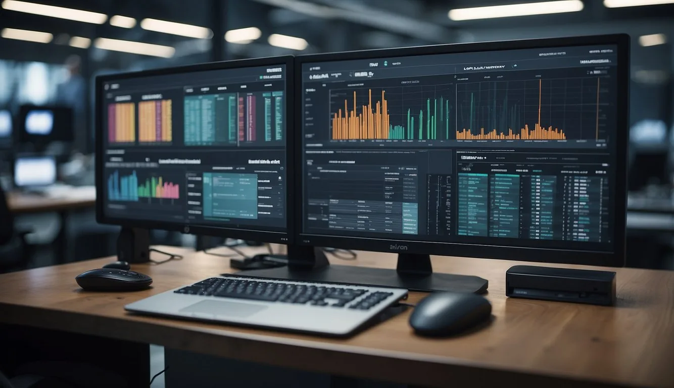 An inventory agent's screen shows high CPU usage, with multiple tabs open and data being processed