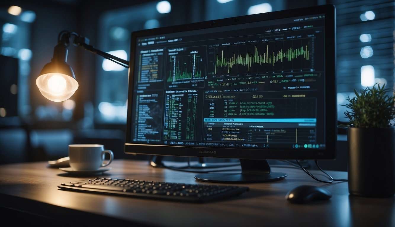A computer screen displaying system logs with a network troubleshooting guide open in a web browser